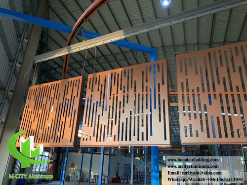 laatste bedrijfskennis over Decoratief geperforeerd metalen scherm Aluminium panelen voor hekken, gevels, bekleding Roestbestendige PVDF Bruine kleur