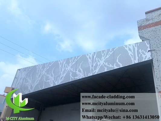Buitenkant Architectonische aluminium gevel laser gesneden voor wandbekleding Geperforeerd plaat