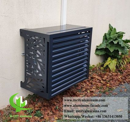 Kwaliteit  Customized Size Aluminum Louvred Screen AC Unit Cover with 45° Angled Louvres and Powder Coated Finish Fabriek