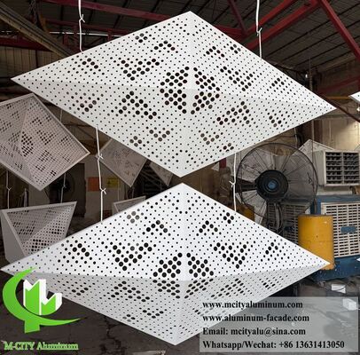 Verhoog Architectuur met 3D Diamant & Prismatische Geperforeerde Aluminium Gevelpanelen