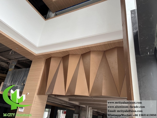 Metalen 3D bekleding Aluminium panelen Plafond decoratie Geperforeerd patroon Met LED-verlichting