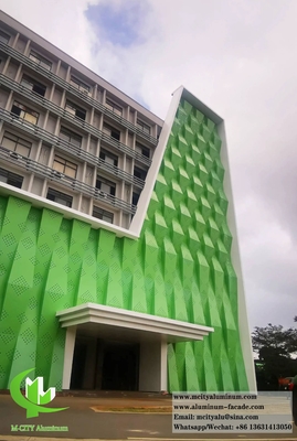 Metalen wandbekleding 3D-vorm Architecturale aluminiumplaat voor muurgevels System Anti rust