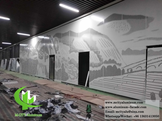 Decoratieve metalen bekleding van massief aluminiumplaat voor betonglas