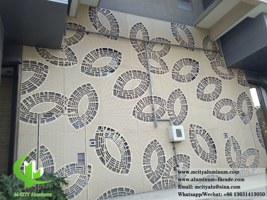 Metalen plaat voor wandbekleding met een patroon met een poedercoating van massief aluminiumpaneel