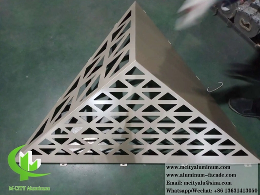Aluminium geperforeerd paneel 3D gevels Metalen wandpaneel PVDF coating