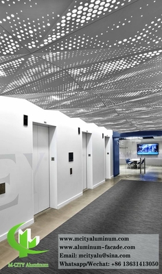 Metalen plafond aluminiumpaneel met LED-lichtperforatiepatroon 3D-vorm