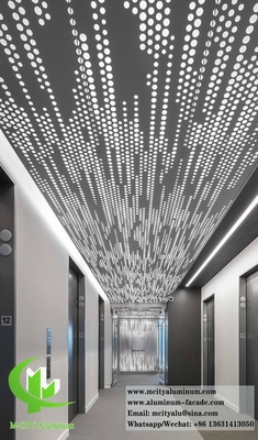 Perforated Metal Panel Aluminium Plafond Decoratie Met LED-verlichting