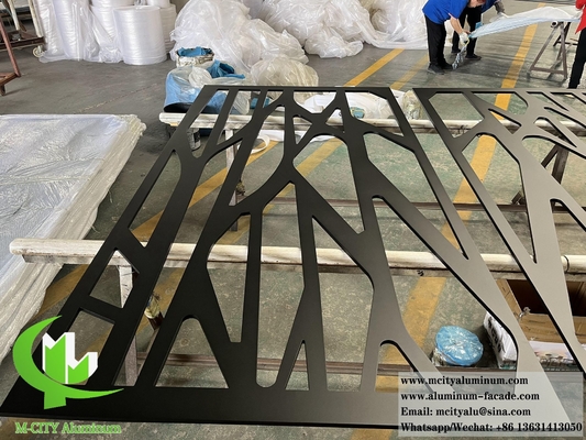 Laser gesneden metaalpaneel Aluminium scherm poeder bekleed Matt Zwarte kleur