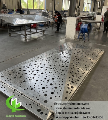 3D aluminium gevelsysteem metaalplaat met perforatiepatroon voor buitenmuurbekleding