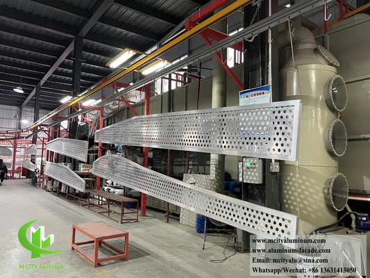 Perforated Metal Cladding Aluminium Shading Panel Met Frame PVDF Coating