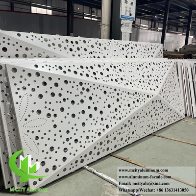 Buitenste gevelbekleding Metalen plaat 3D-ontwerp perforatiepatroon PVDF-coating