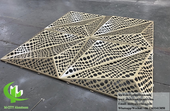 Buitenste gevelbekleding Metalen plaat 3D-ontwerp perforatiepatroon PVDF-coating
