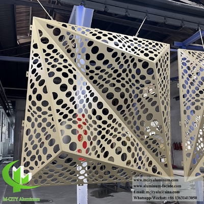 3D-gevel metalen aluminiumplaat met perforatiepatroon voor gebouwdecoratie