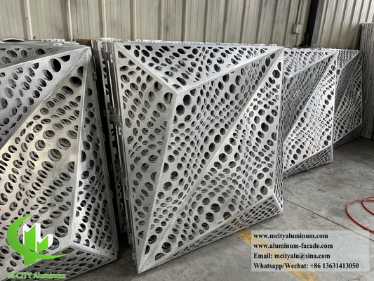 3D-gevel metalen aluminiumplaat met perforatiepatroon voor gebouwdecoratie