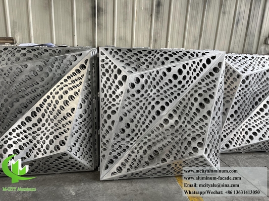 3D-gevel metalen aluminiumplaat met perforatiepatroon voor gebouwdecoratie