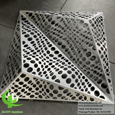Buitenste gevelbekleding Metalen plaat 3D-ontwerp perforatiepatroon PVDF-coating