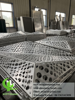 Aluminiumplaat gevelsysteem 3D-vorm geperforeerd metaal bekleding