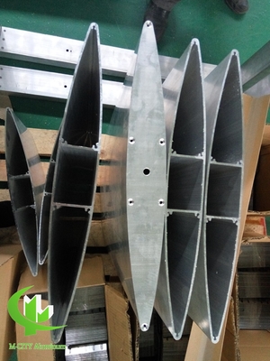 Aluminium geextrudeerd louverprofiel Aerofoil louver pvdf afwerking met grijze kleur