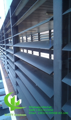 PVDF Architectural Aerofoil vinnen aluminiumscherm met ovale vorm voor gevelvenster