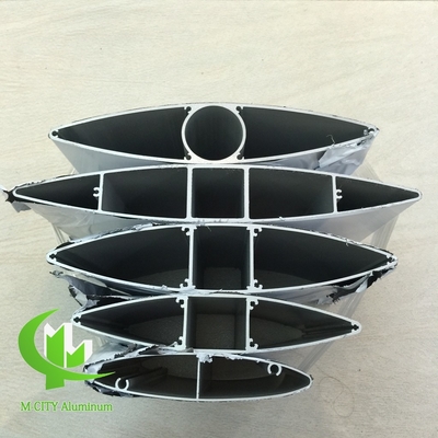 Aluminium lamellen leverancier in China met ovale vorm poeder bekleed afwerking Aerofoil systeem 300mm breed hout korrel kleur