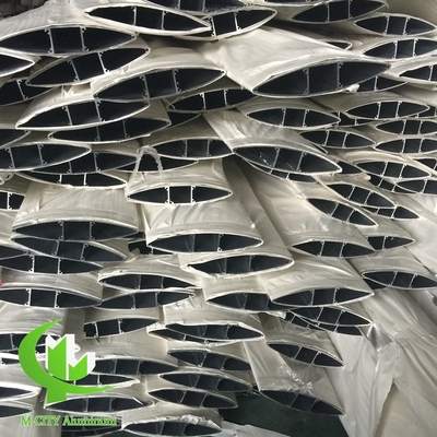 Aluminium lamellen leverancier in China met ovale vorm poeder bekleed afwerking Aerofoil systeem 300mm breed hout korrel kleur