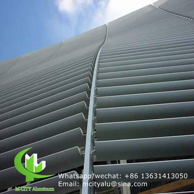 zonneluwer Architectonisch Aerofoil profiel aluminiumluwer met ovale vorm voor gevelgordijn