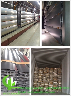 Vaste zonneil Architectonisch Aerofoilprofiel aluminiumpaneel met ovale vorm voor gevelgordijn