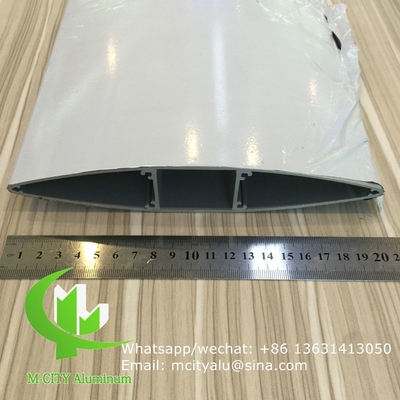Vaste zonneil Architectonisch Aerofoilprofiel aluminiumpaneel met ovale vorm voor gevelgordijn