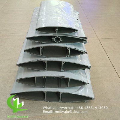 poedergecoate architectonische aluminiumscherm met ovale vorm voor gevelgordijnen