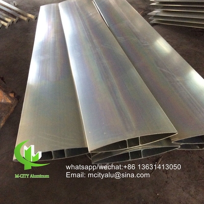 250 mm Architectonisch Aerofoil profiel aluminium loper lemmet met ovale vorm voor gevel gordijnwand