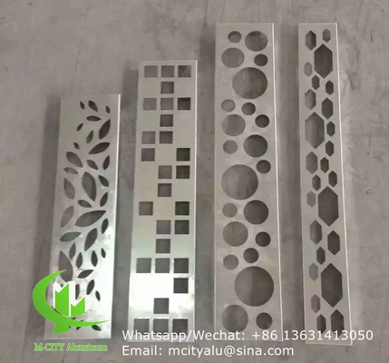 Aluminium geperforeerd wandpaneel voor gordijnwand gevelbekleding wandpaneel met hol ontwerp voor buitengebruik