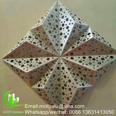 3D geperforeerde gevel aluminium decoratieve gevel wand bekleding buiten gebouw gordijn muur gemodelleerd gevel plafond