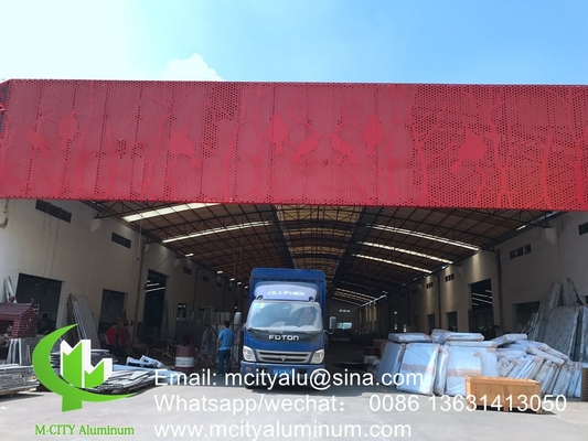 bloemenpatroon Metalen aluminium gordijnwand geperforeerde gevelbekleding voor gevelbekleding