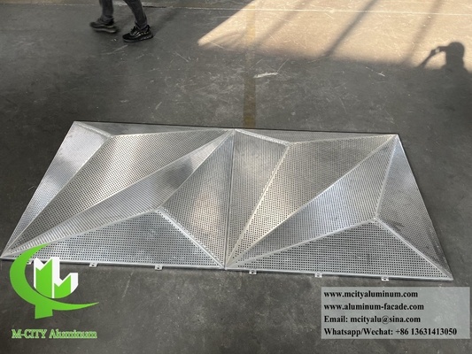 3D-metalen plaat aluminium bekleding gevelsysteem perforatiepatroon voor buitenversiering