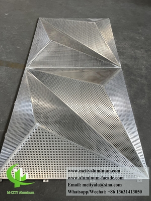 3D-metalen plaat aluminium bekleding gevelsysteem perforatiepatroon voor buitenversiering
