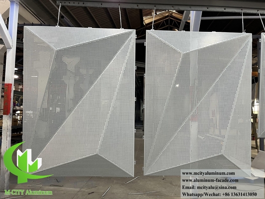 Metalen bekleding op maat gemaakt geperforeerd aluminium scherm voor wandgevel decoratie 3D-vorm