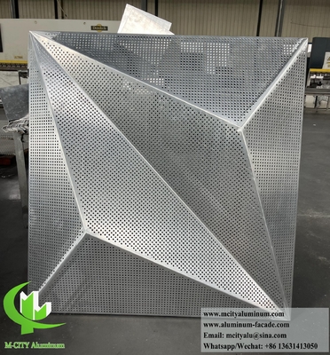 Metalen bekleding op maat gemaakt geperforeerd aluminium scherm voor wandgevel decoratie 3D-vorm