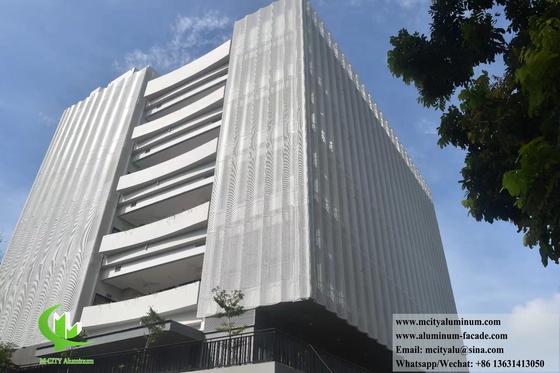 Metalen gevelsysteem met perforatiesysteem Aluminiumwandbekledingspaneel voor decoratie