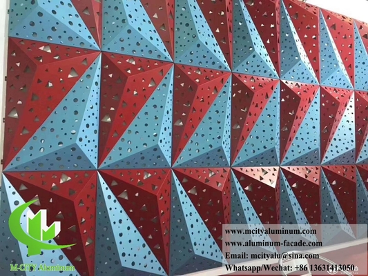 Architectonische 3D aluminium bekleding Muurpanelen Gevels Perforatiesysteem