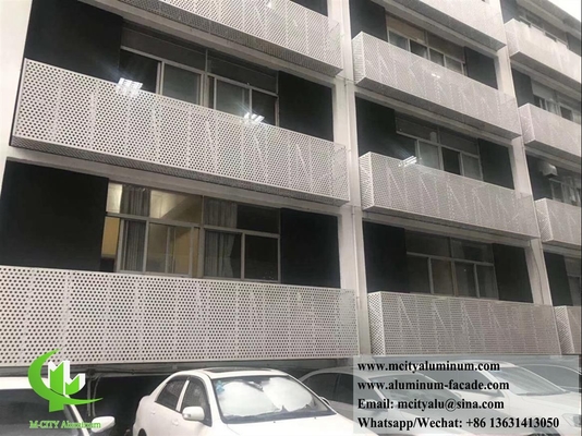 Externe geperforeerde aluminium panelen Kleur voor gevel voor handrail