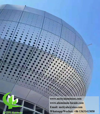 Gekrompen metalen bekledingspaneel Aluminiumplaat Geperforeerde panelen Buitenwandversiering