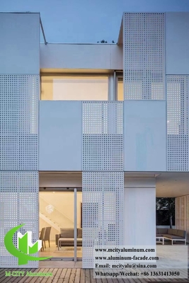 Buitenmuurbekledingspaneel Metalen aluminiumplaat geperforeerd gevelsysteem