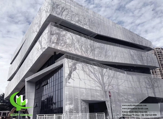 Solid aluminium metalen gevelpaneel met perforatiepatroon voor de decoratie van de muurbekleding van gebouwen