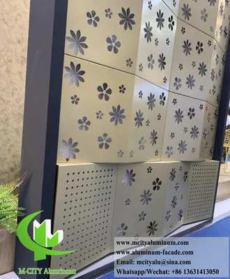 Buitenste aluminium bekledingspanelen op maat gemaakt ontwerp Gouden kleur