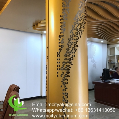 aluminiumkolom bekleding metalen gevel bekleding buigplaat 2,5 mm dik voor post gevel decoratie