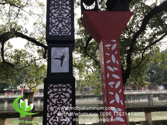 buitendekoratieve hoes voor straatlampen op maat gemaakt Aluminium geperforeerd paneel voor wandpaneel