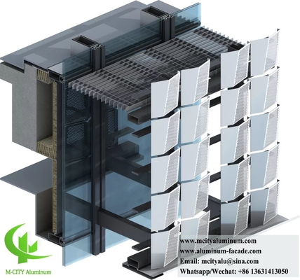 Perforated Metal Facade Aluminium Cladding PVDF wandpanelen