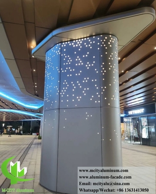 Laser gesneden metalen scherm Aluminium kolom bekleding met LED-licht