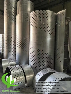 Metalen bekleding kolom schermpaneel met perforatie patroon aluminium plaat