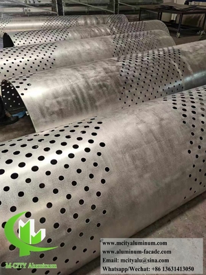 Metalen bekleding kolom schermpaneel met perforatie patroon aluminium plaat